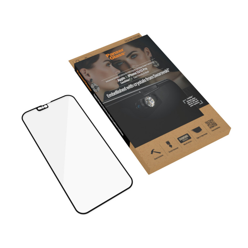 Стъклен протектор PanzerGlass за Apple Iphone 13 / 13 pro 6.1, CaseFriendly, CamSlaider,AB, Swarovski Edition