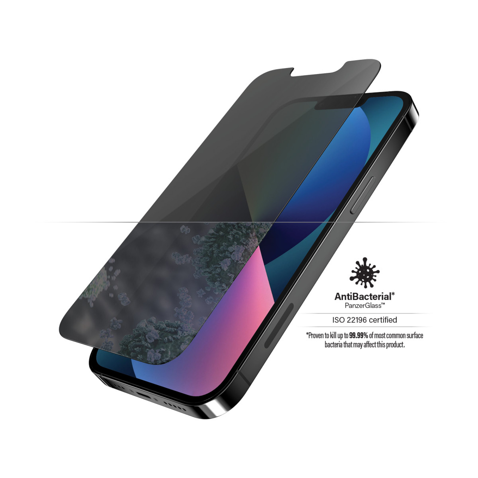 Стъклен протектор PanzerGlass за Apple Iphone 13 / 13 Pro,Privacy, Antibacterial - Черен
