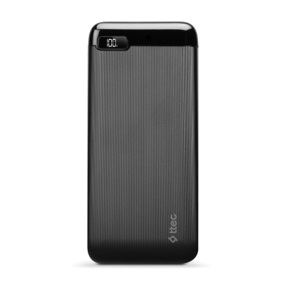 Външна батерия PowerSlim LCD PD 20.000 mAh Powerbank with USB-C Input/Output - Черна