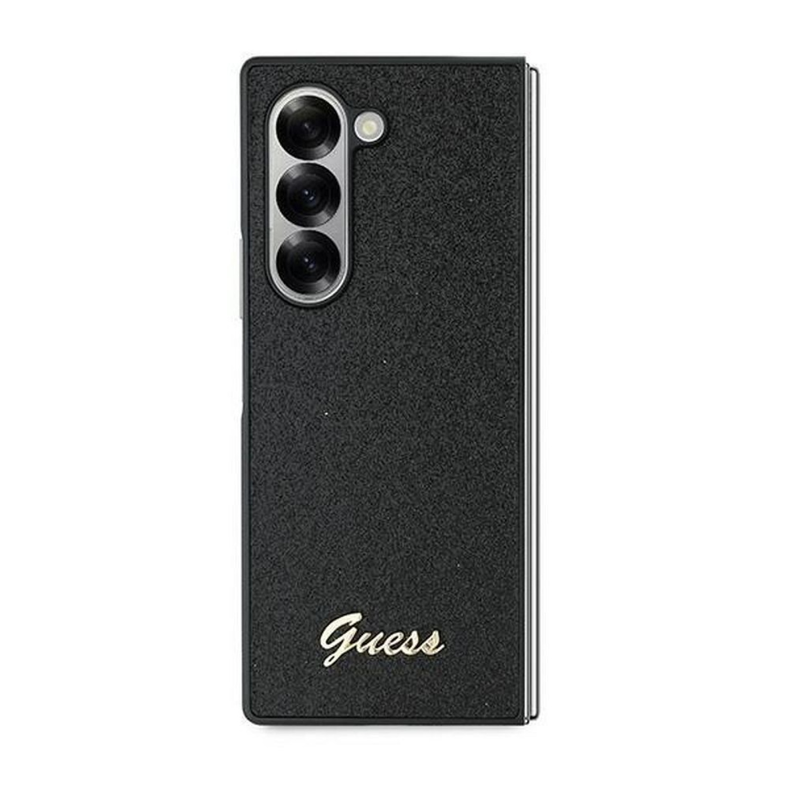 Гръб Guess PC/TPU Glitter Flakes Metal Logo Case за Samsung Galaxy Z Fold 6 - Черен