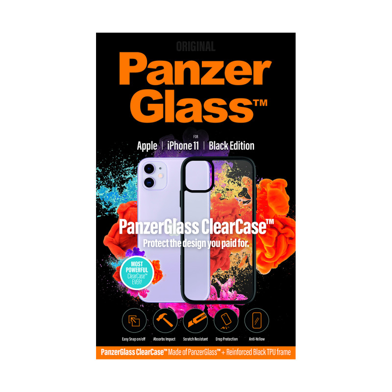 Гръб PanzerGlass за IPhone 11 6.1 ClearCase - Черна рамка, 117383