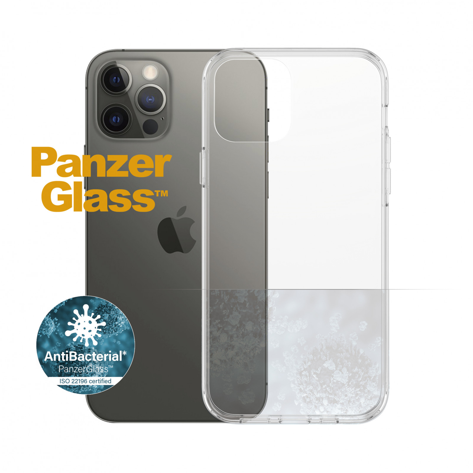 Гръб PanzerGlass за IPhone 12 / 12 Pro 6.1" AntiBacterial - Прозрачен