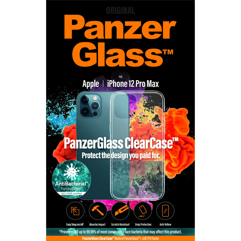 Гръб PanzerGlass за IPhone 12 Pro Max 6.7" AntiBacterial - Прозрачен