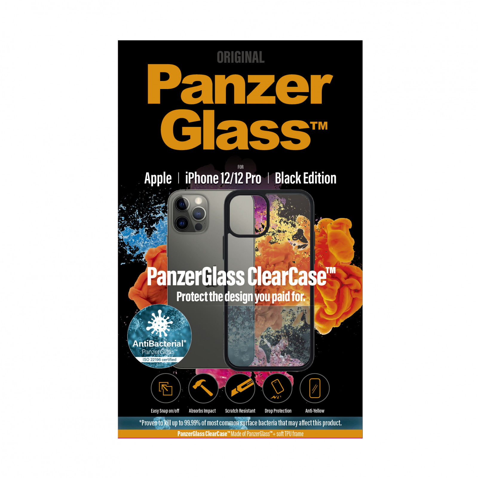 Гръб PanzerGlass за IPhone 12 / 12 Pro 6.1" - Черна Рамка, 117934