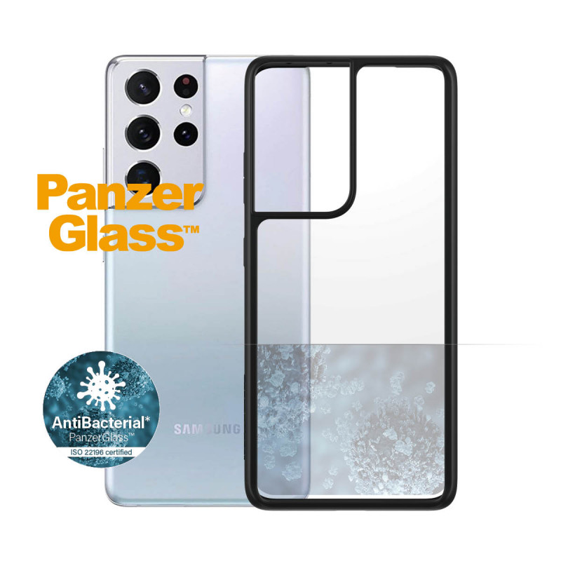 Гръб за Samsung Galaxy S21 Ultra PanzerGlass, AntiBacterial - Черна рамка, 118279