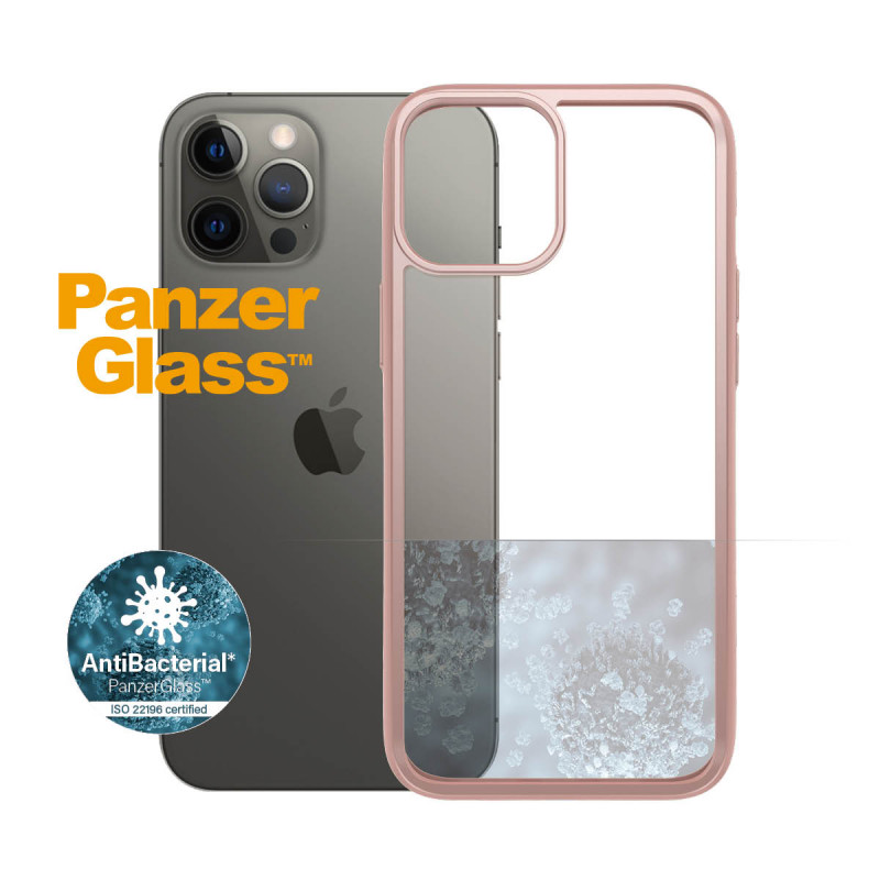 Гръб PanzerGlass за IPhone 12 Pro Max, ClearCase - Rose Gold рамка