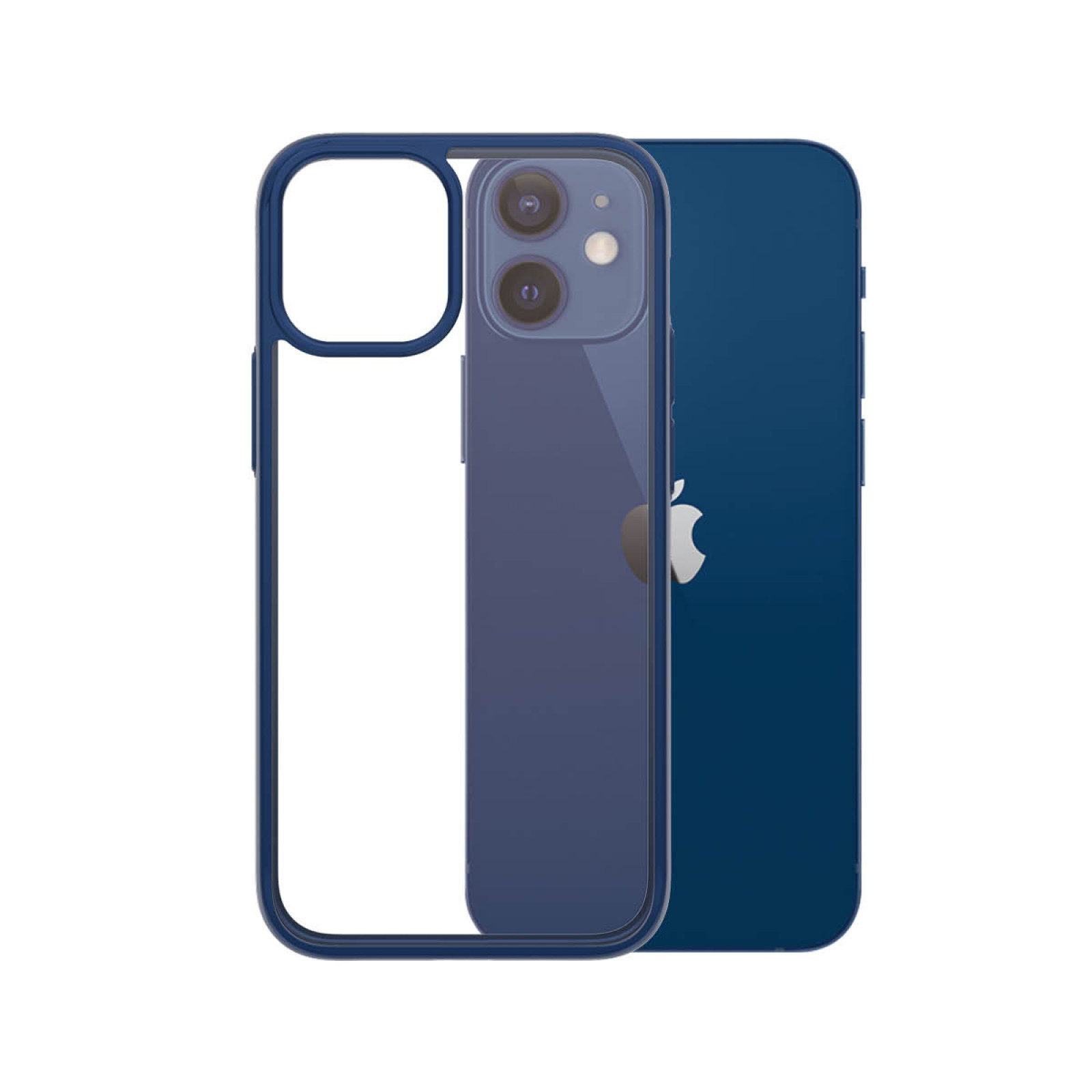 Гръб PanzerGlass за IPhone 12 mini, ClearCase - Синя рамка