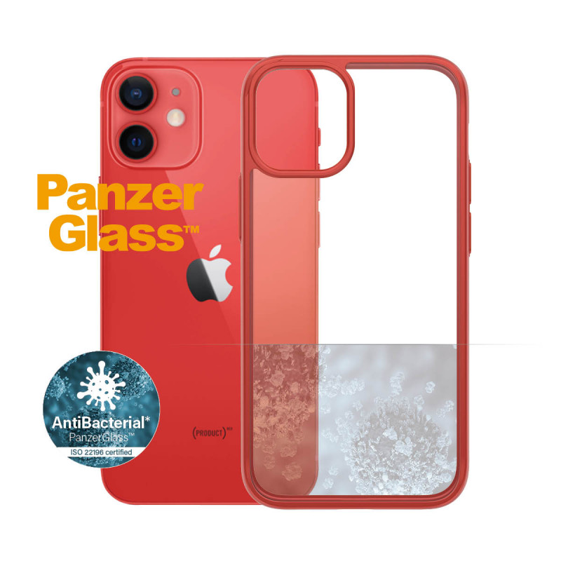 Гръб PanzerGlass за iPhone 12 mini, ClearCase - Червена рамка - iPhone 12 mini | Phoneplay.bg