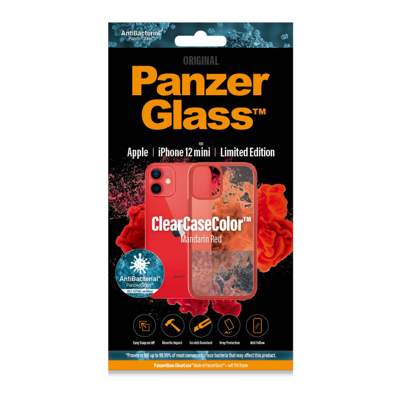 Гръб PanzerGlass за iPhone 12 mini, ClearCase - Червена рамка - iPhone 12 mini | Phoneplay.bg