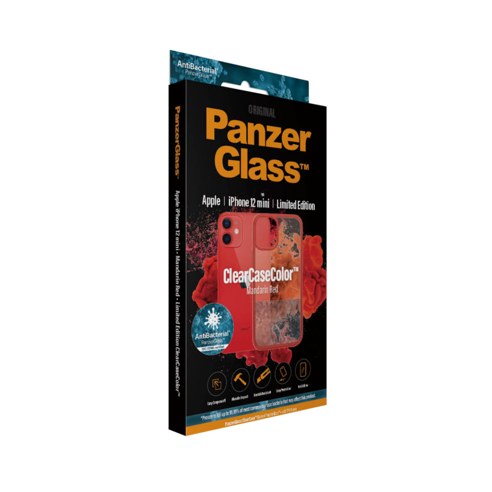 Гръб PanzerGlass за iPhone 12 mini, ClearCase - Червена рамка - iPhone 12 mini | Phoneplay.bg