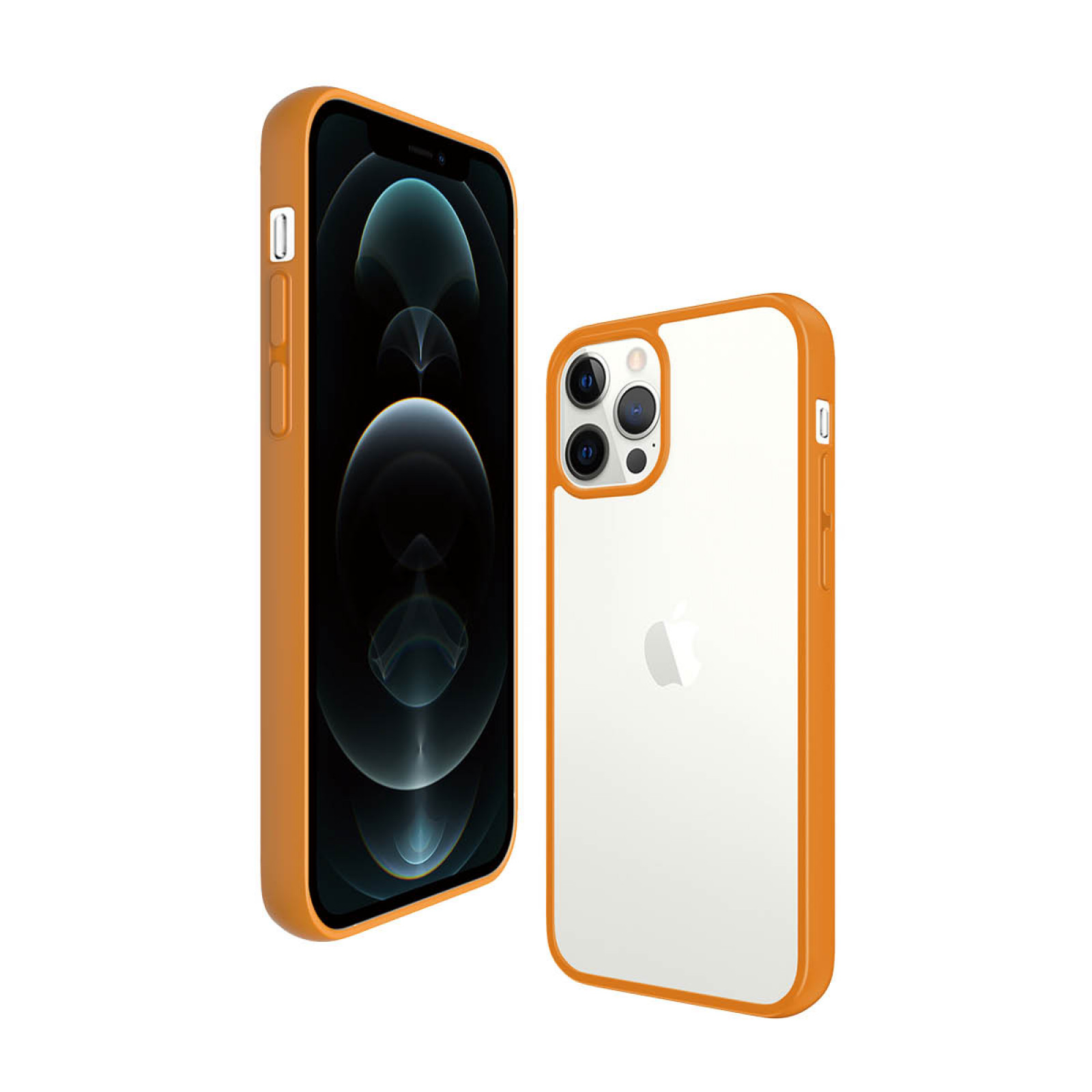 Гръб PanzerGlass за IPhone 12 / 12 Pro, ClearCase - Oранжева рамка