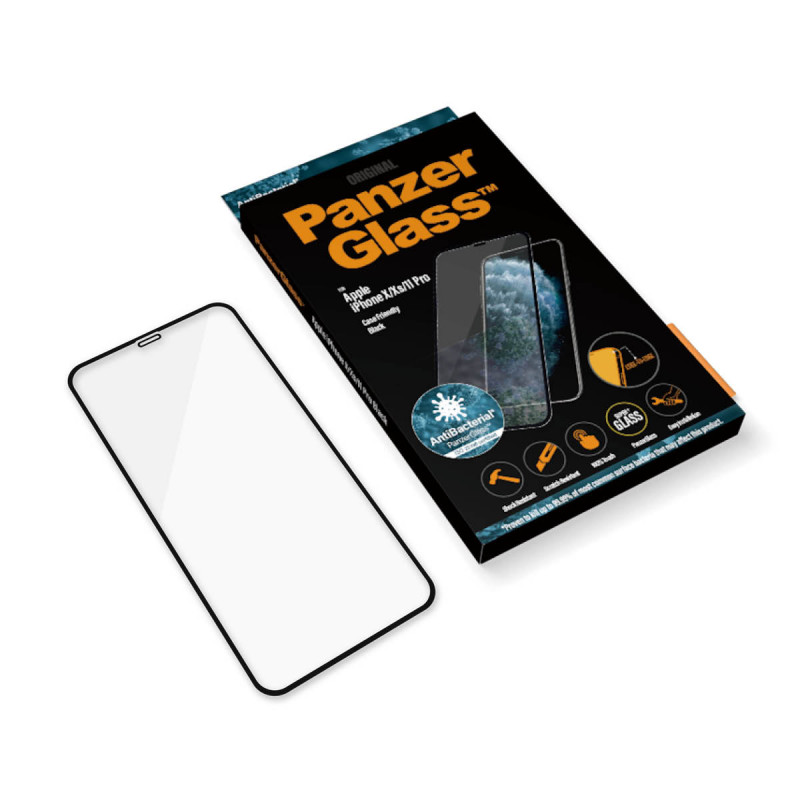 Стъклен протектор Apple iPhone X/Xs/11 Pro  PanzerGlass  Case Friendly - Черен, 117061