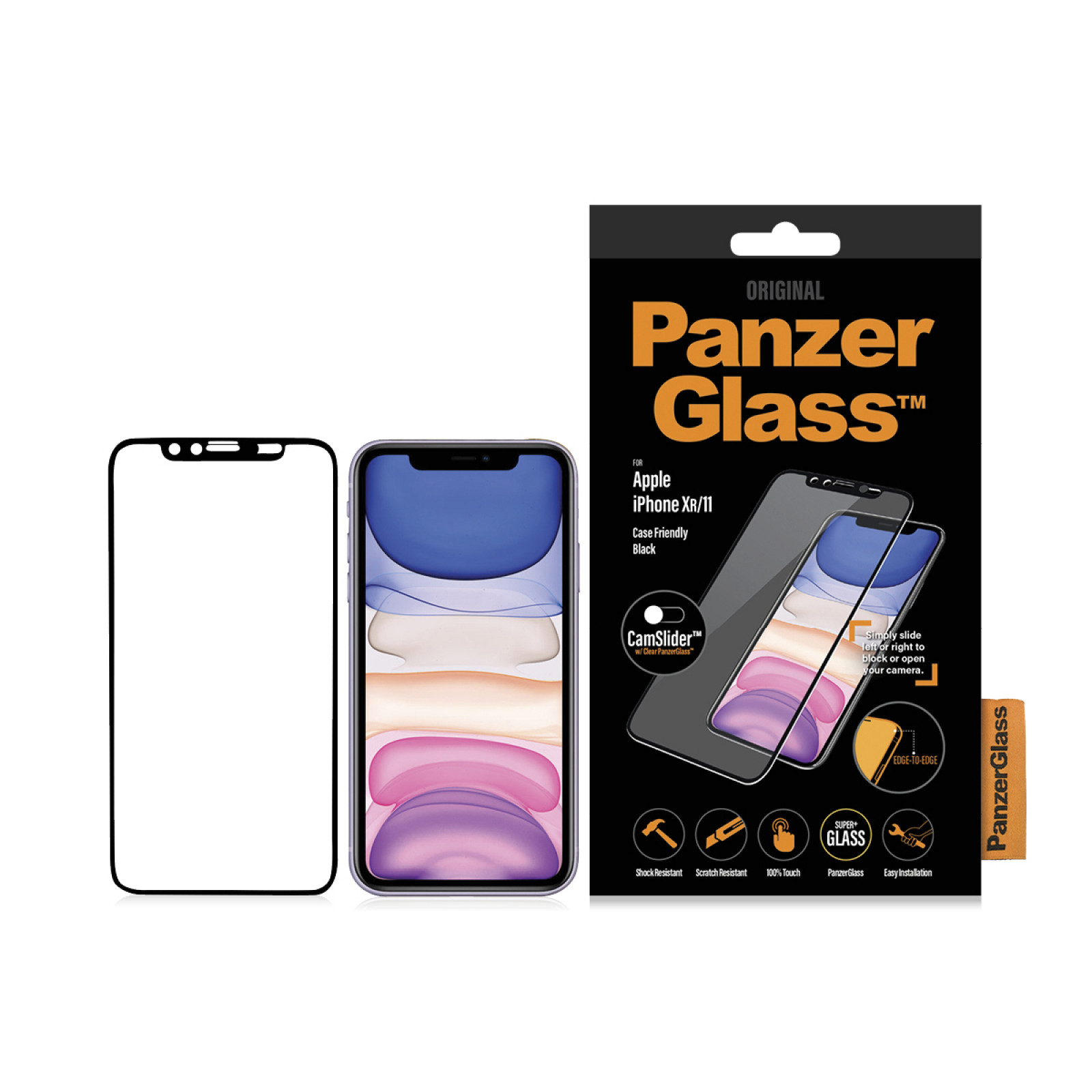 Стъклен протектор PanzerGlass за Apple iPhone 11/iPhone XR Case Friendly CamSlider Черен