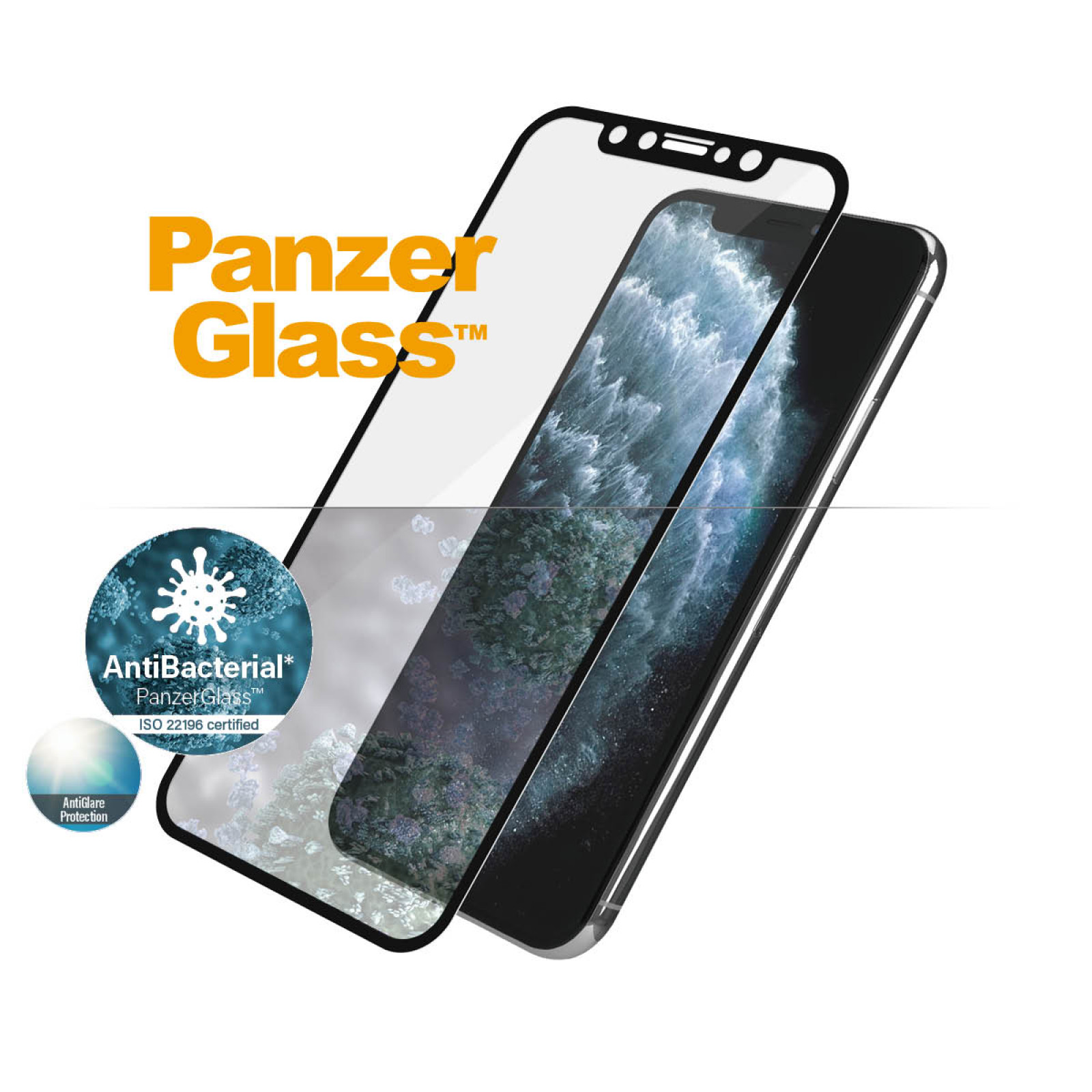 Стъклен протектор PanzerGlass за Apple iPhone X/Xs/11 Pro Case Friendly AntiGlare Черен