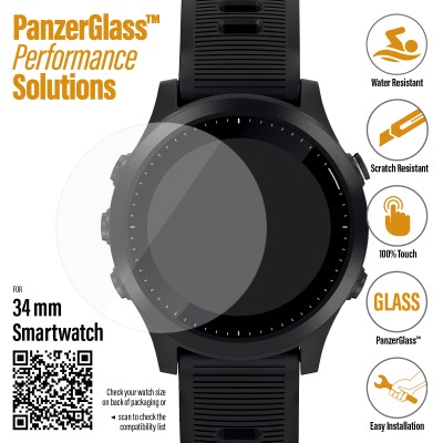 Стъклен протектор за часовник PanzerGlass за Samsung watch Active 3 45mm / Smart watch 34 mm