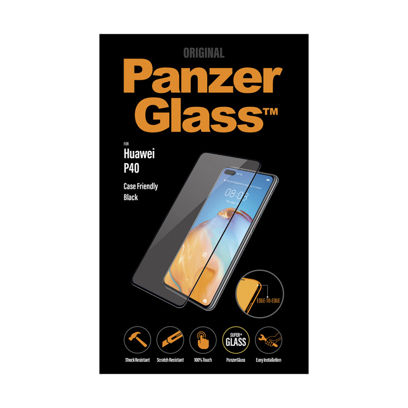 Стъклен протектор PanzerGlass за Huawei/Honor P40 Case Friendly Черен