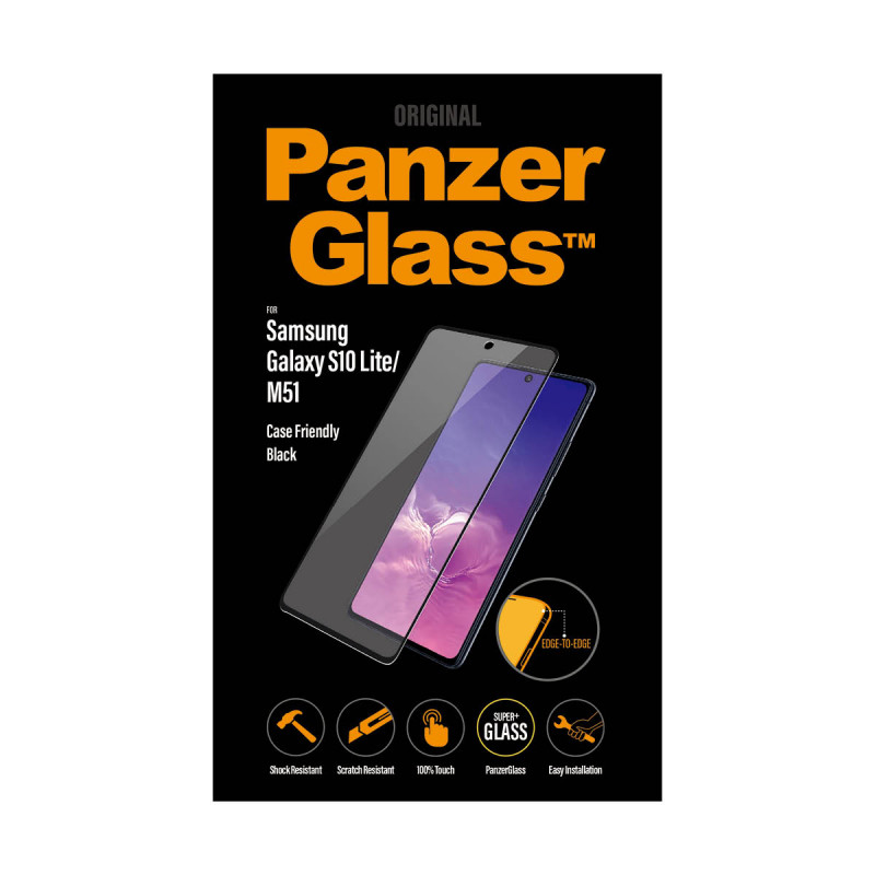 Стъклен протектор PanzerGlass за Samsung Galaxy S10 Lite Case Friendly Черен
