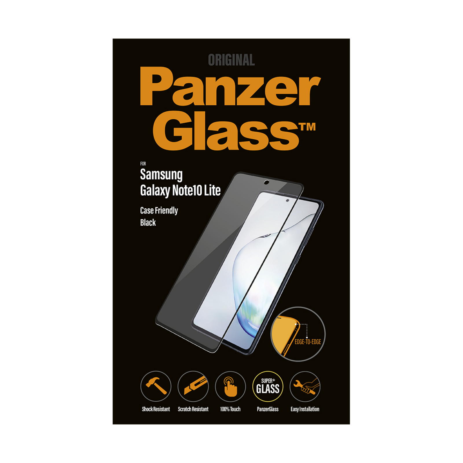 Стъклен протектор PanzerGlass за Samsung Galaxy Note10 Lite Case Friendly Черен