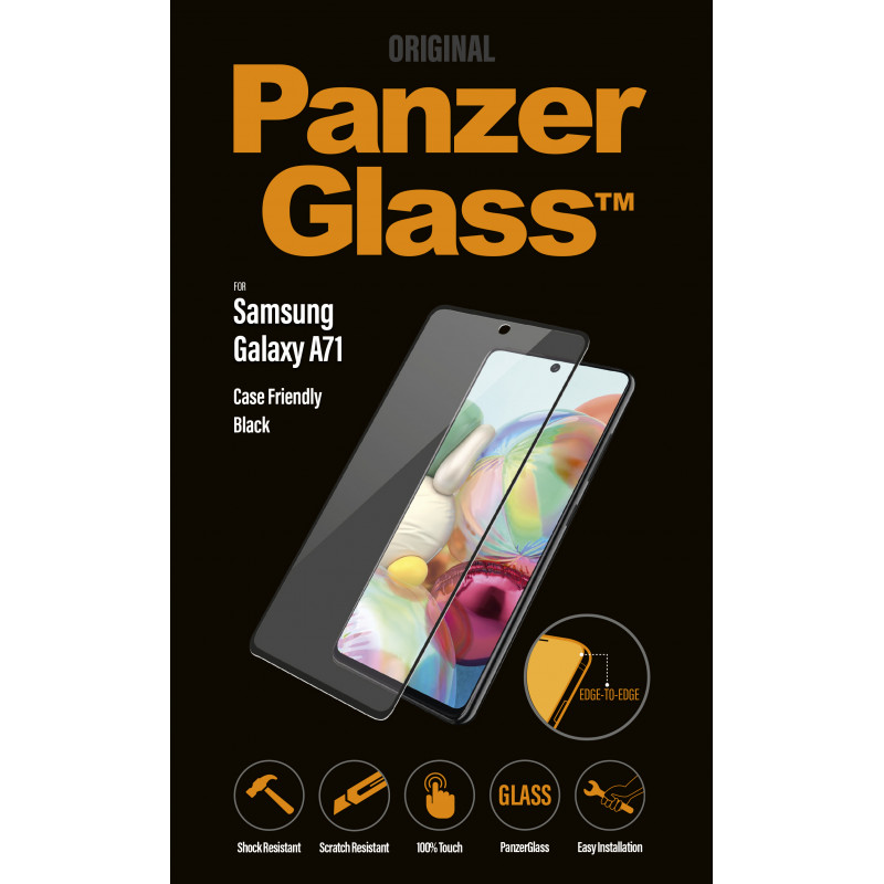 Стъклен протектор PanzerGlass за Samsung Galaxy A71 Case Friendly Черен