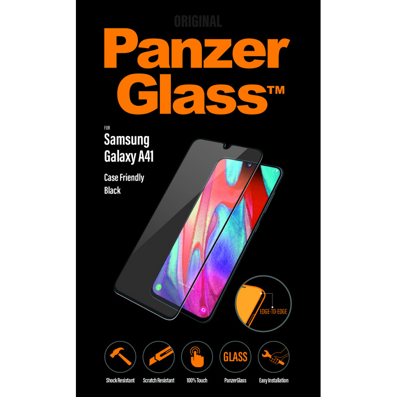 Стъклен протектор PanzerGlass за Samsung Galaxy A41 Case Friendly Черен