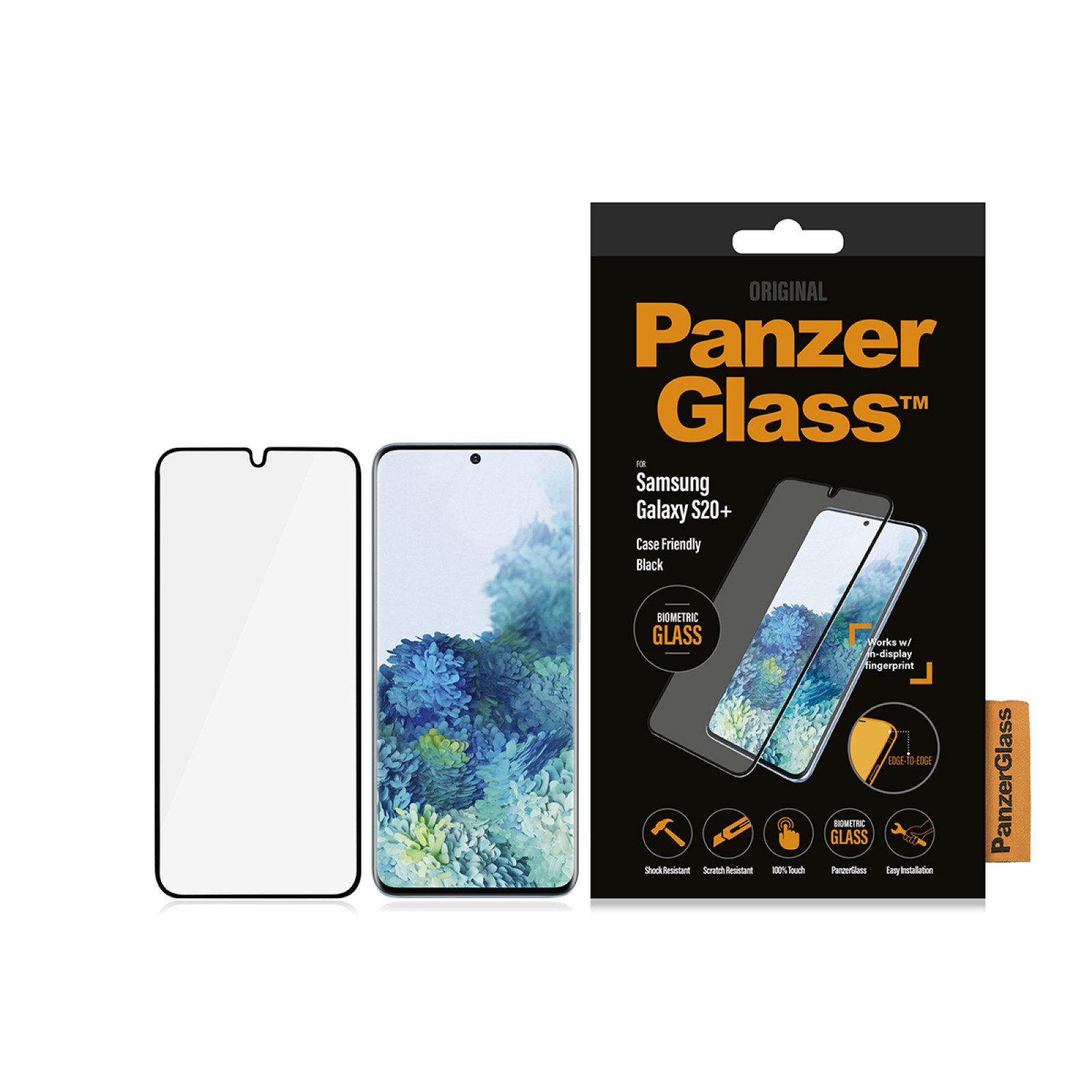 Стъклен протектор PanzerGlass за Samsung Galaxy S20 Plus Case Friendly Черен/Прозрачен