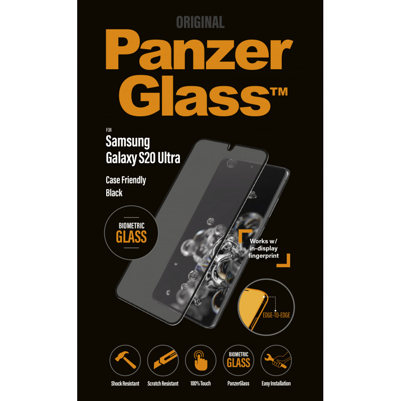 Стъклен протектор PanzerGlass за Samsung Galaxy S20 Ultra Case Friendly Черен/Прозрачен