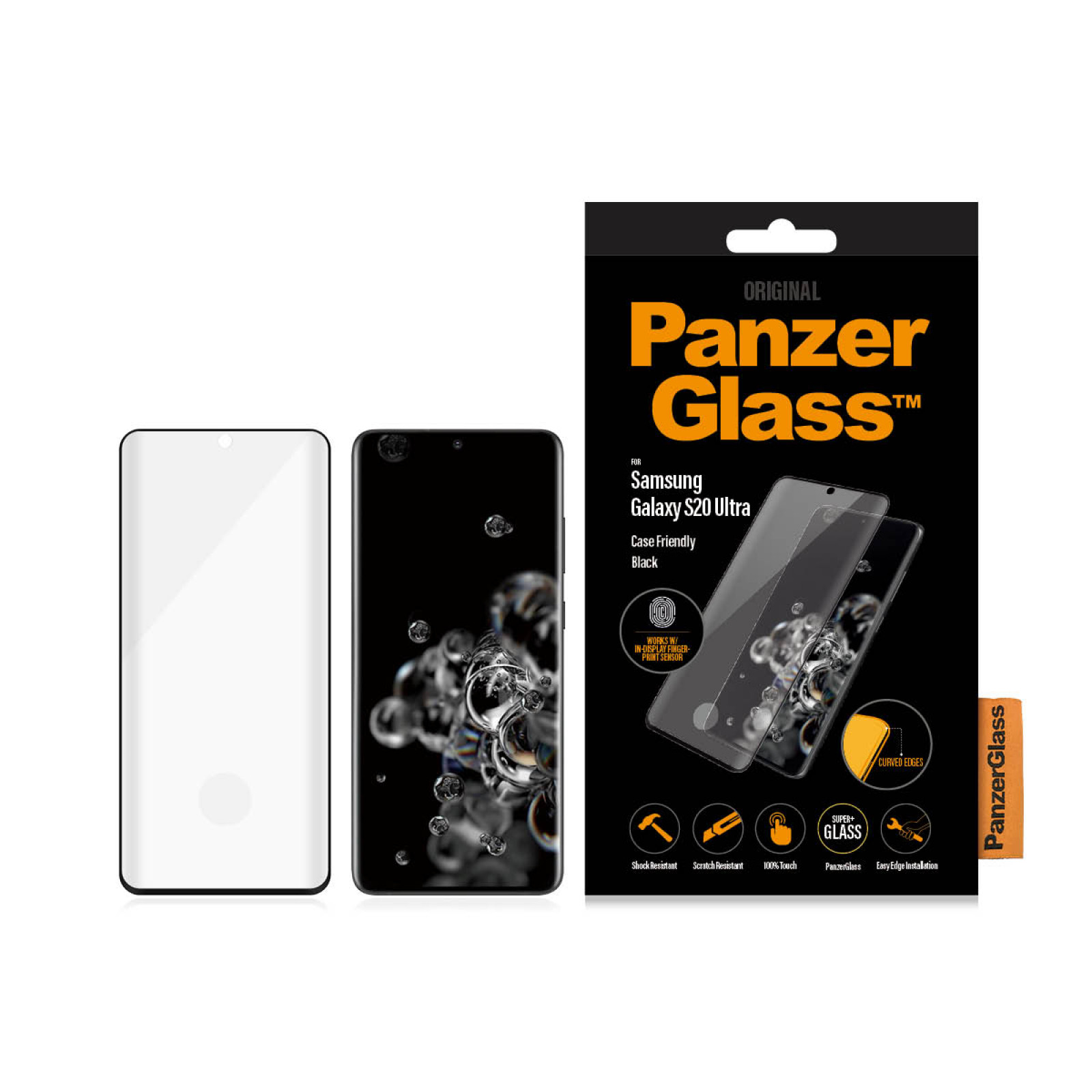 Стъклен протектор PanzerGlass за Samsung Galaxy S20 Ultra Case Friendly FingerPrint Черен