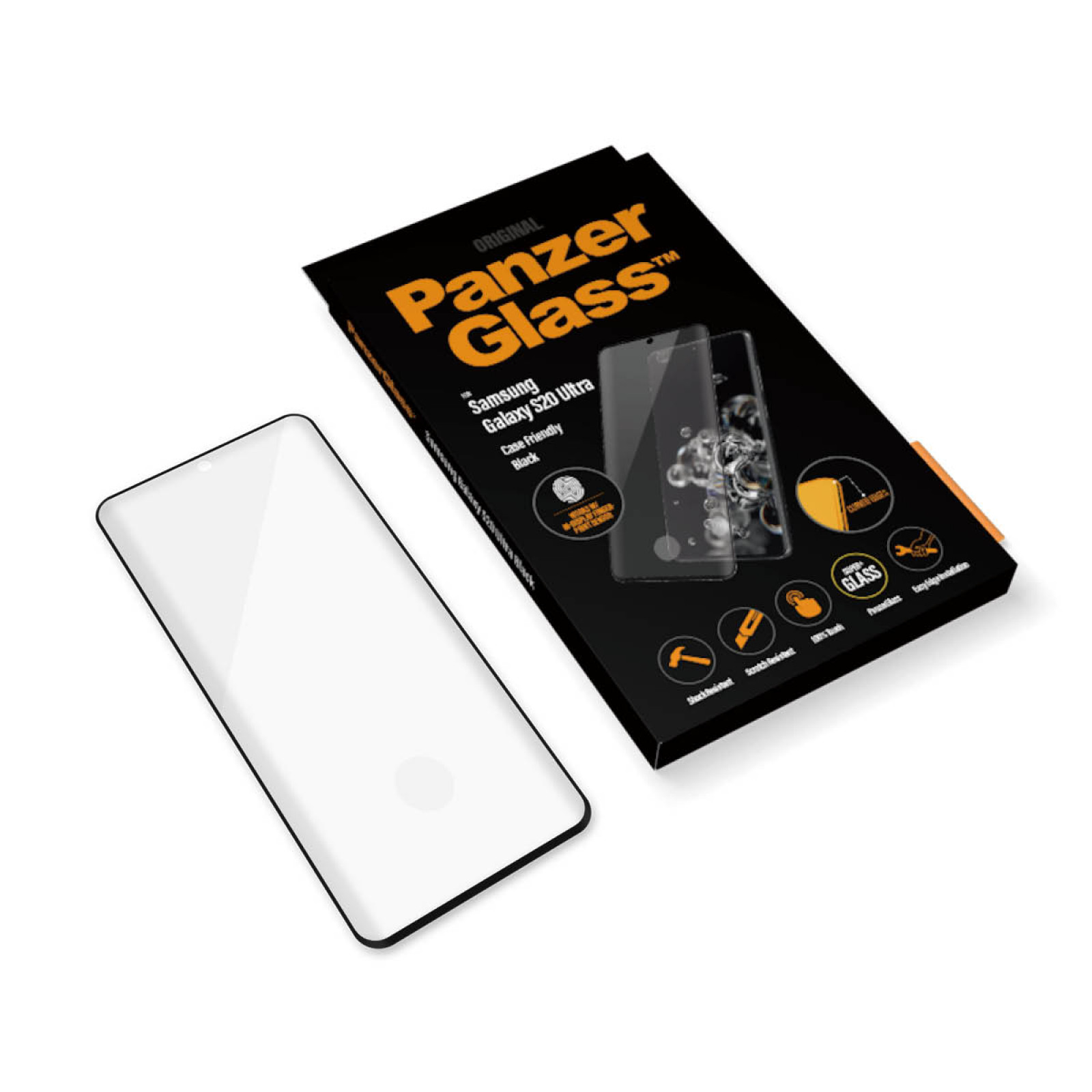 Стъклен протектор PanzerGlass за Samsung Galaxy S20 Ultra Case Friendly FingerPrint Черен
