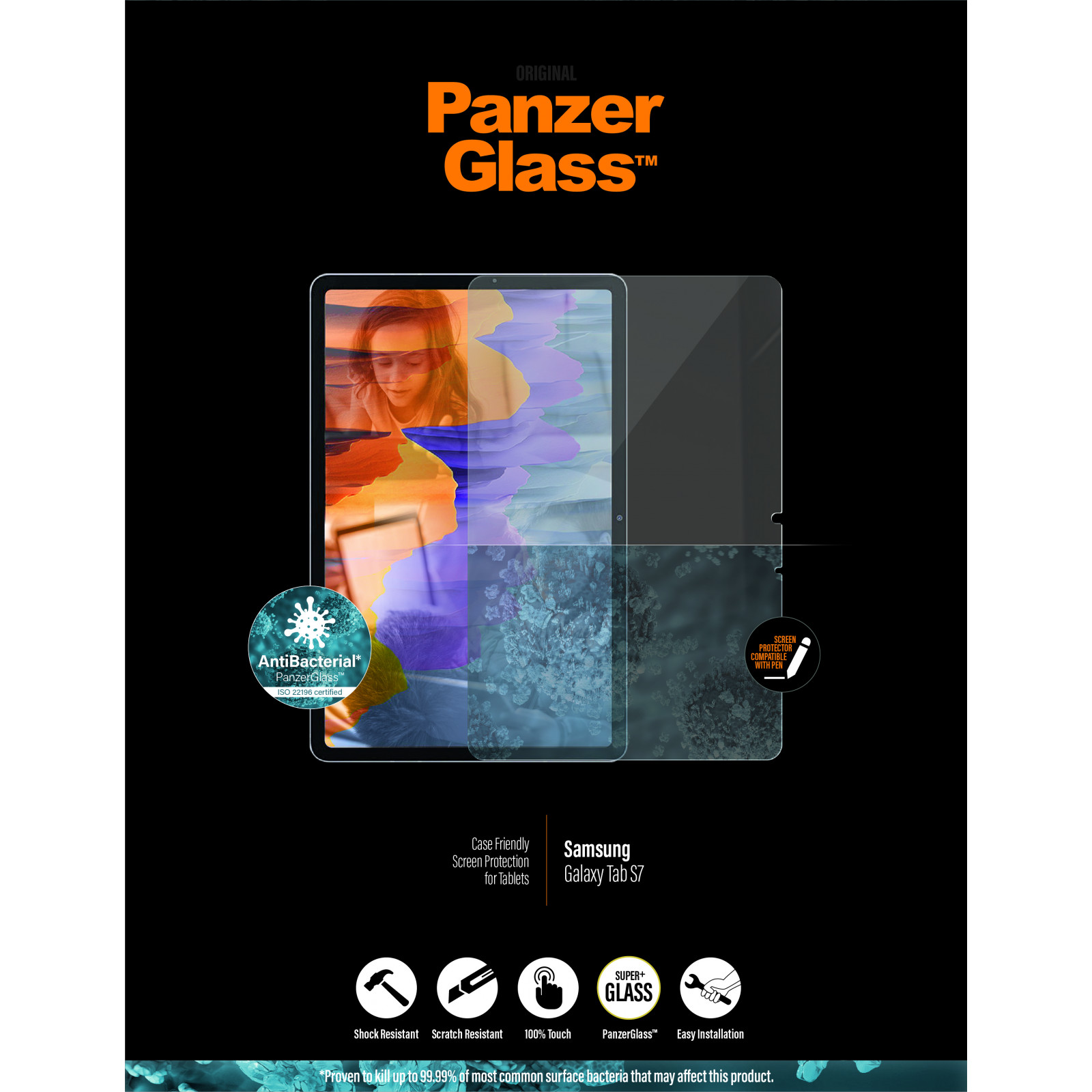 Стъклен протектор Samsung Galaxy TAB S7 PanzerGlass Case Friendly,117596