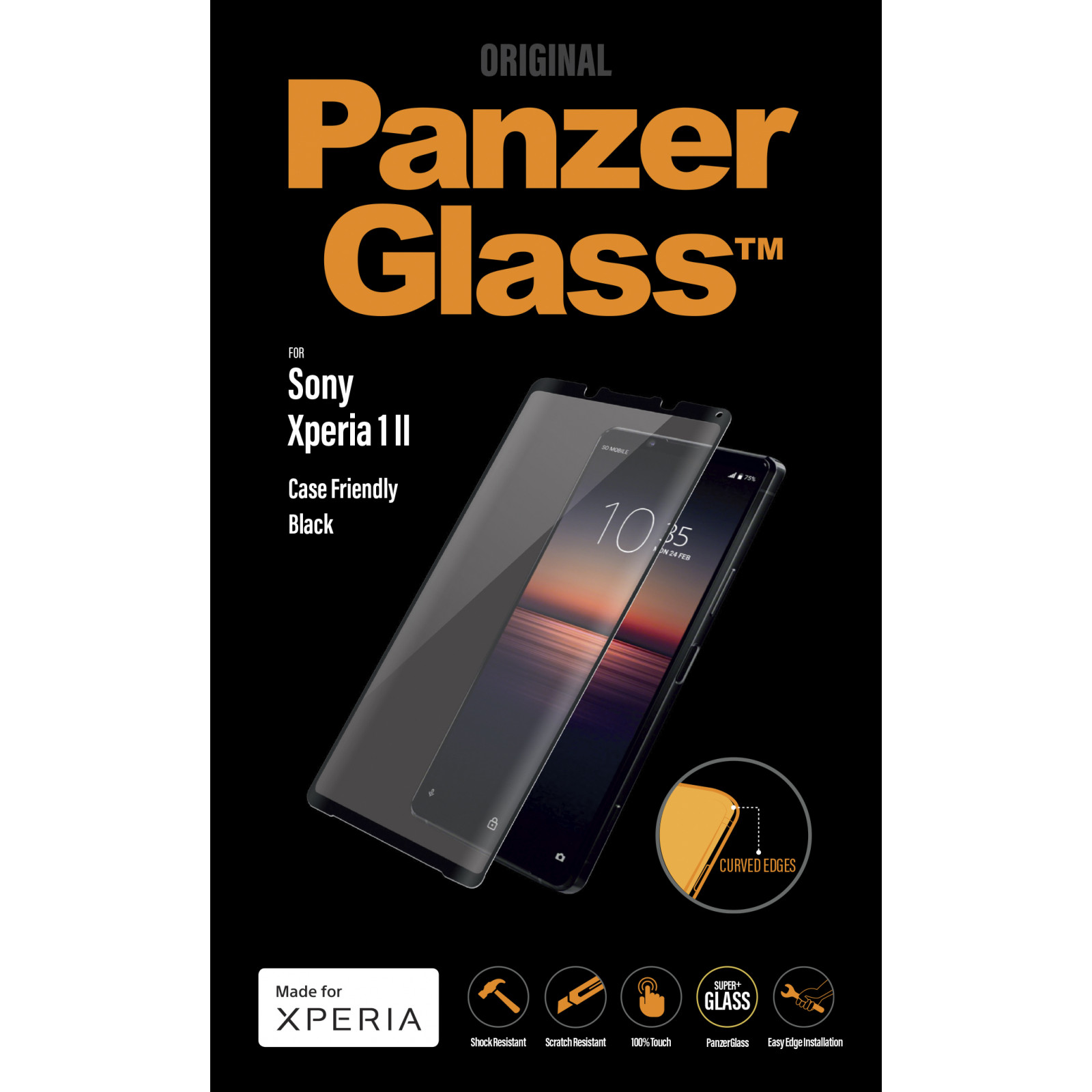 Стъклен протектор Sony Xperia 1 ll PanzerGlass Case Friendly - Черно