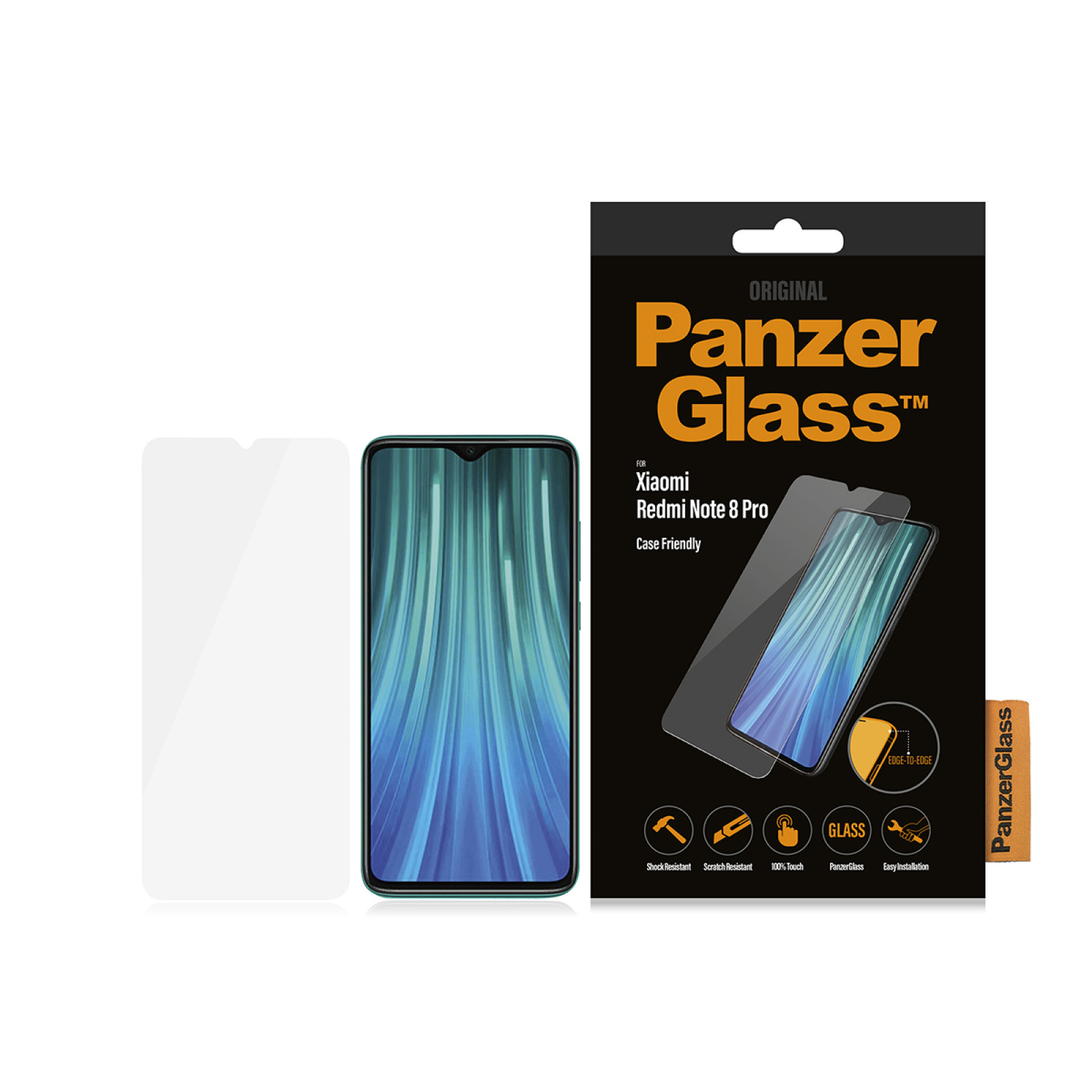 Стъклен протектор PanzerGlass за Xiaomi Redmi Note 8 Pro Case Friendly Черен