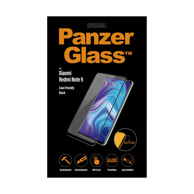 Стъклен протектор PanzerGlass за Xiaomi Redmi Note 9 Case Friendly Черен