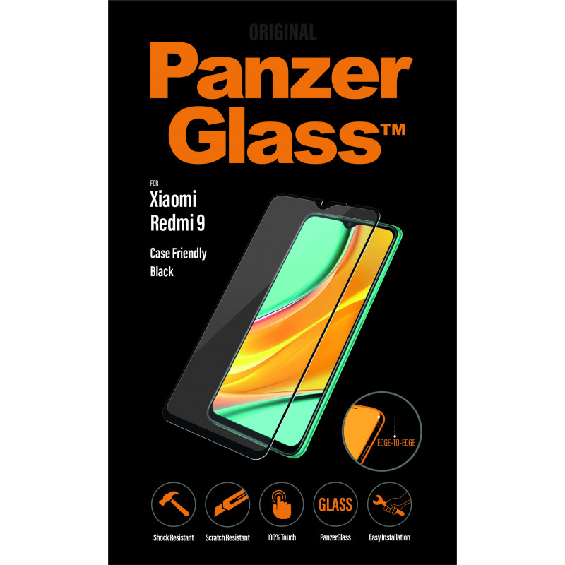 Стъклен протектор PanzerGlass за Xiaomi Redmi 9 Case Friendly Черен