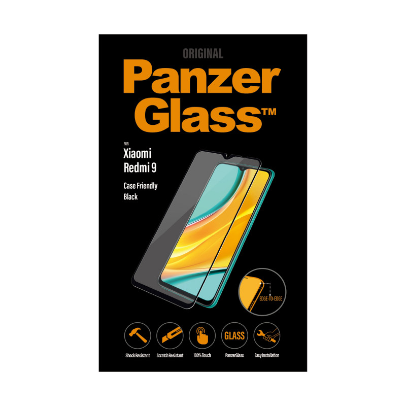 Стъклен протектор PanzerGlass за Xiaomi Redmi 9 Case Friendly Черен