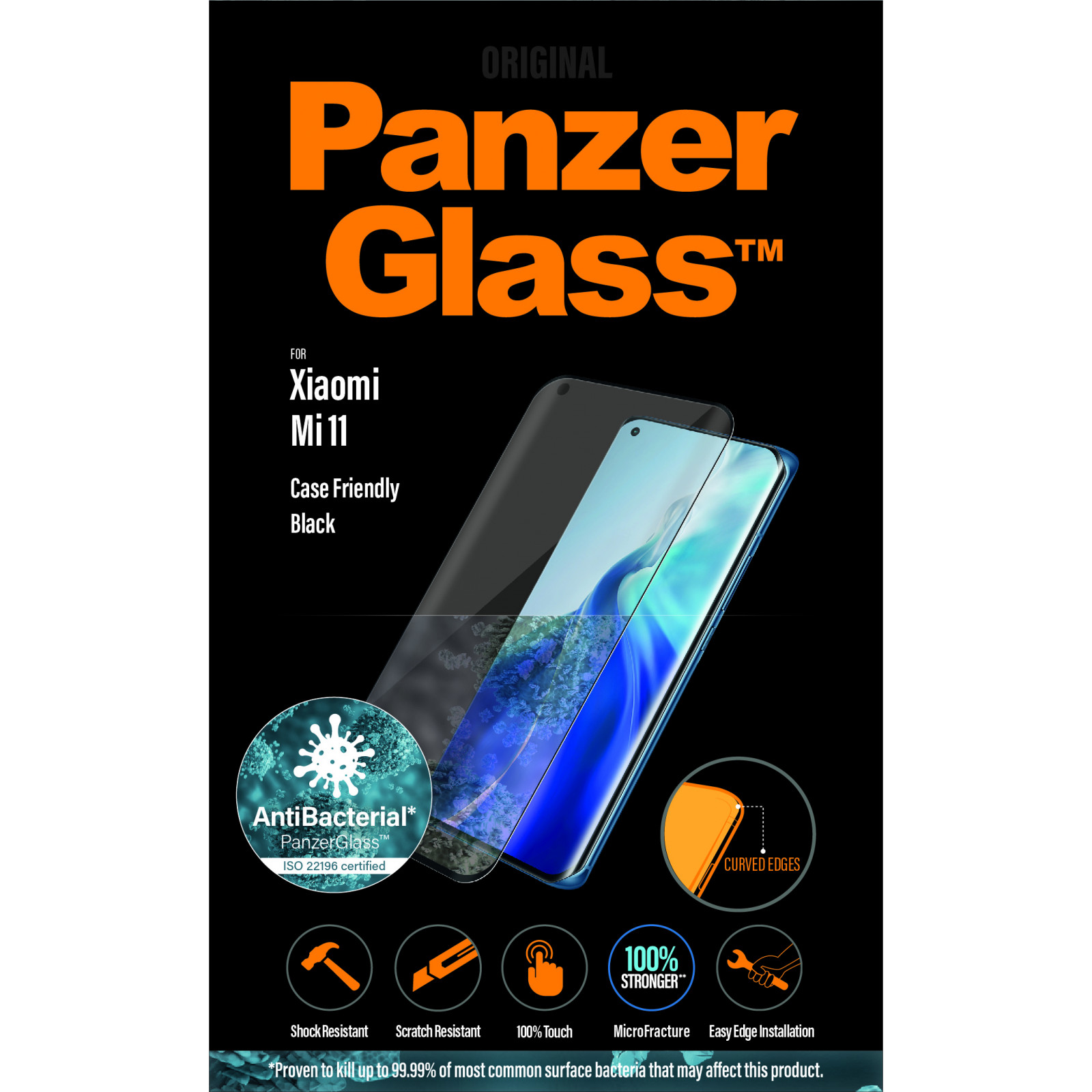 Стъклен протектор PanzerGlass за Xiaomi Mi 11 / Mi 11 Ultra , CaseFriendly, Черно