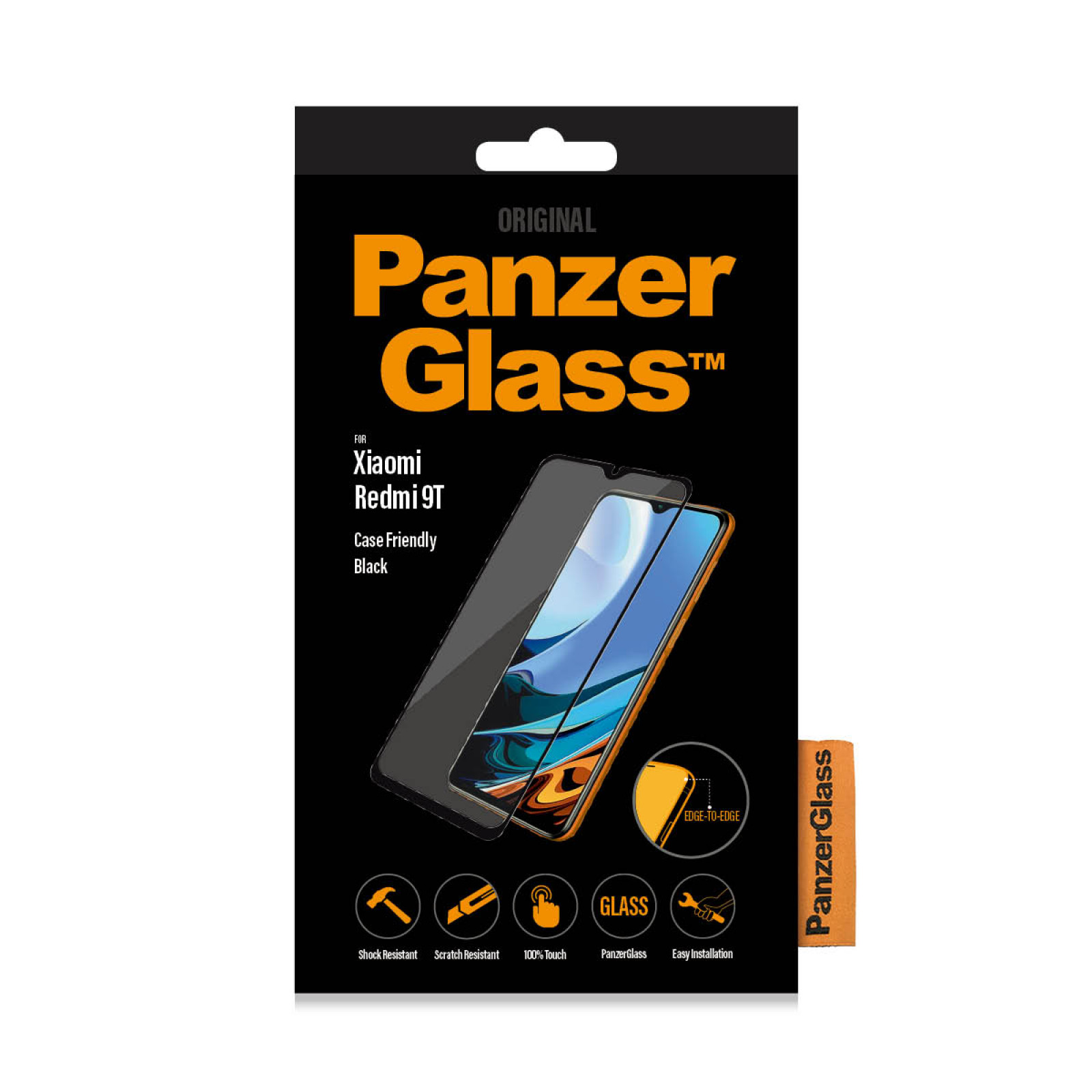 Стъклен протектор PanzerGlass за Xiaomi Redmi  9T  Case Friendly Черен