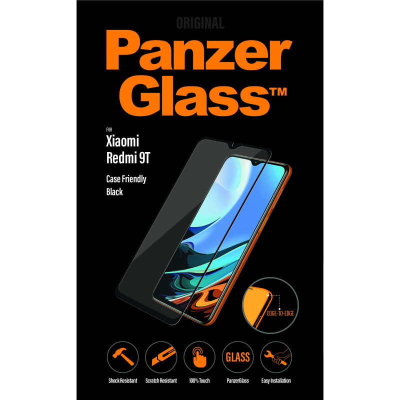 Стъклен протектор PanzerGlass за Xiaomi Redmi  9T  Case Friendly Черен