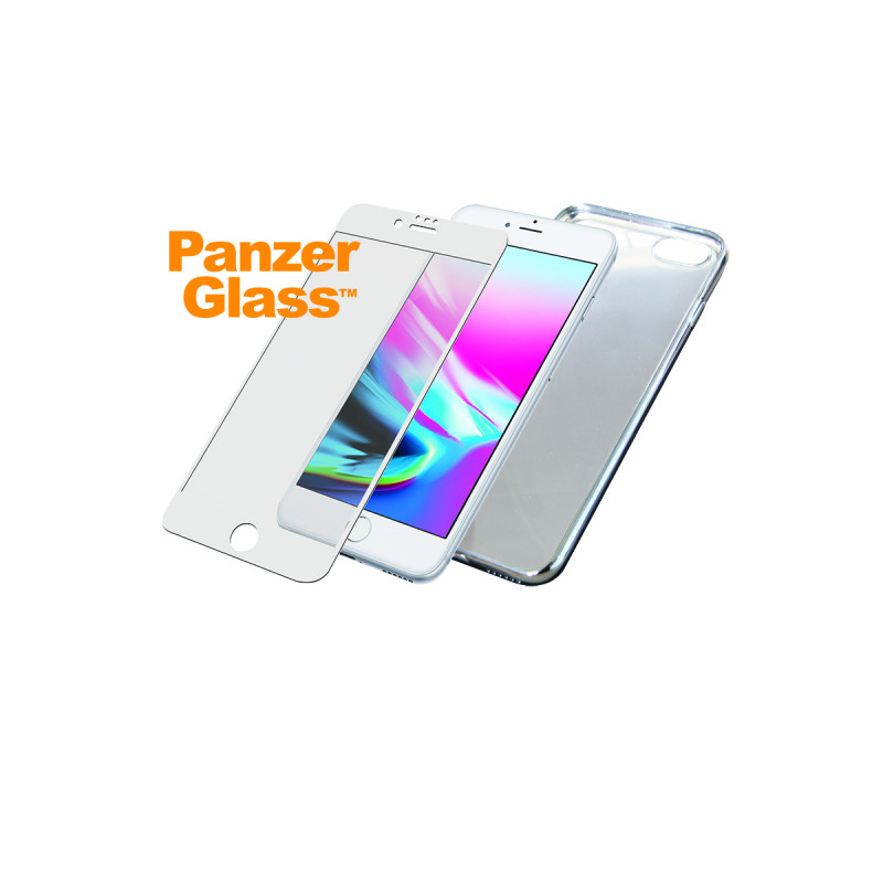 Стъклен протектор + гръб  Apple iPhone 6/6s/7/8  PanzerGlass Case Friendly - Бял, 117057