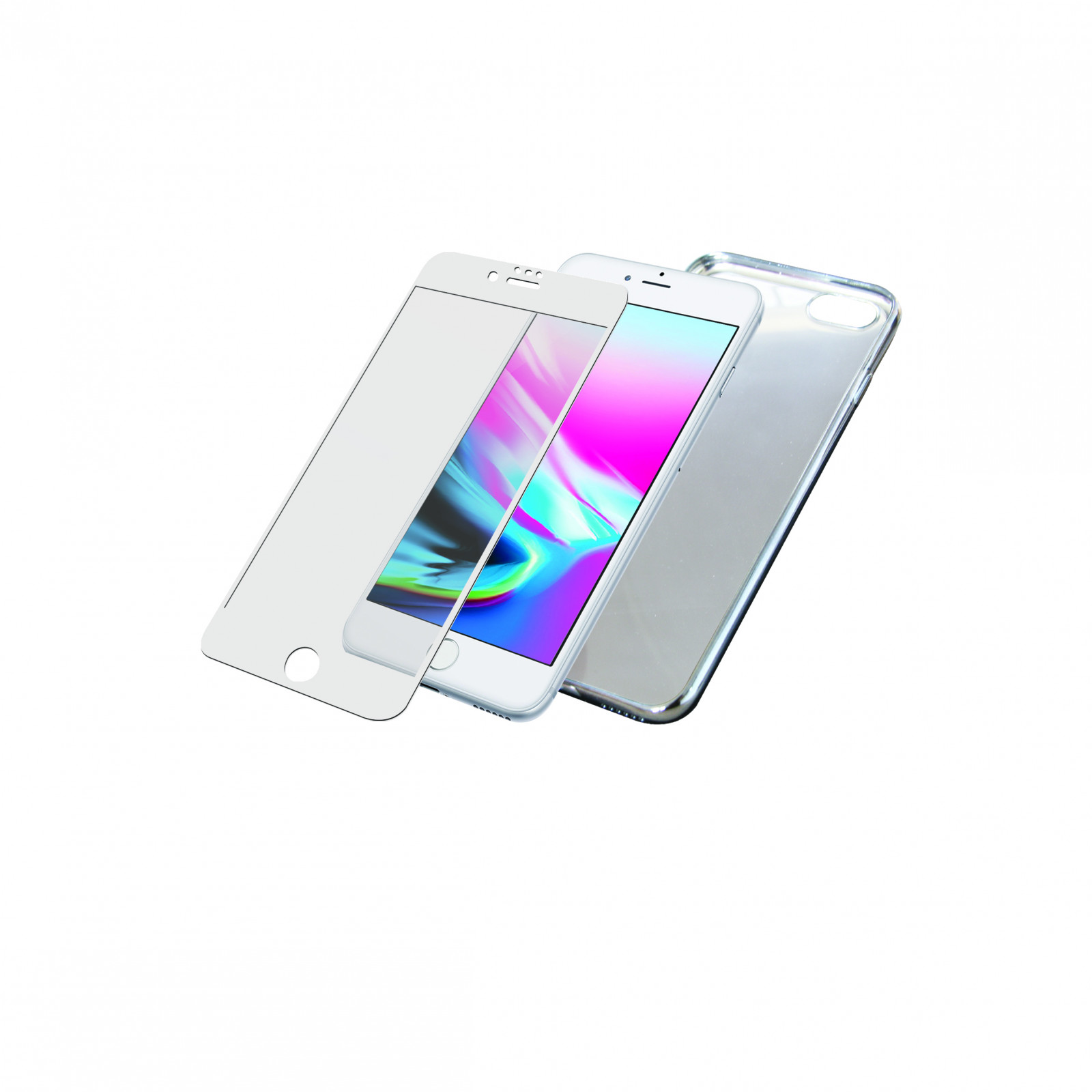 Стъклен протектор + гръб  Apple iPhone 6/6s/7/8  PanzerGlass Case Friendly - Бял, 117057
