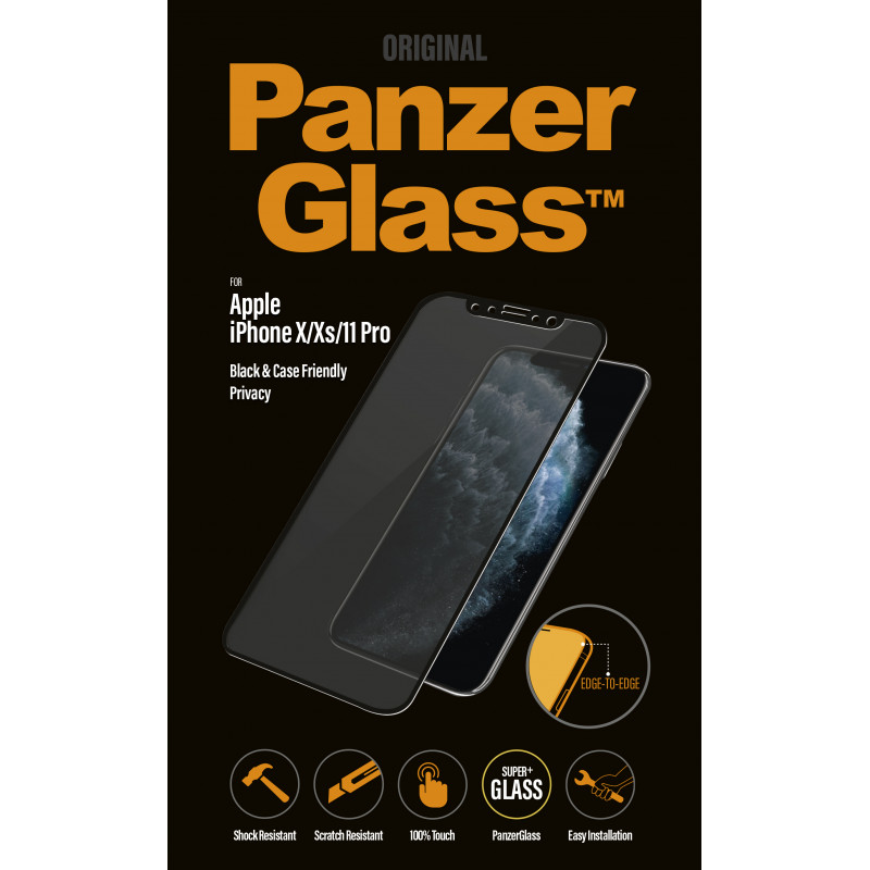 Стъклен протектор PanzerGlass за Apple iPhone X/Xs/11 Pro Case Friendly Privacy Прозрачен