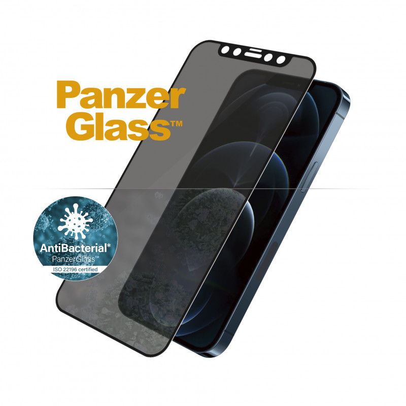 Стъклен протектор Iphone 12 Pro Max 6.7 PanzerGlass CaseFriendly AntiBacterial Privacy- Черен, 117941