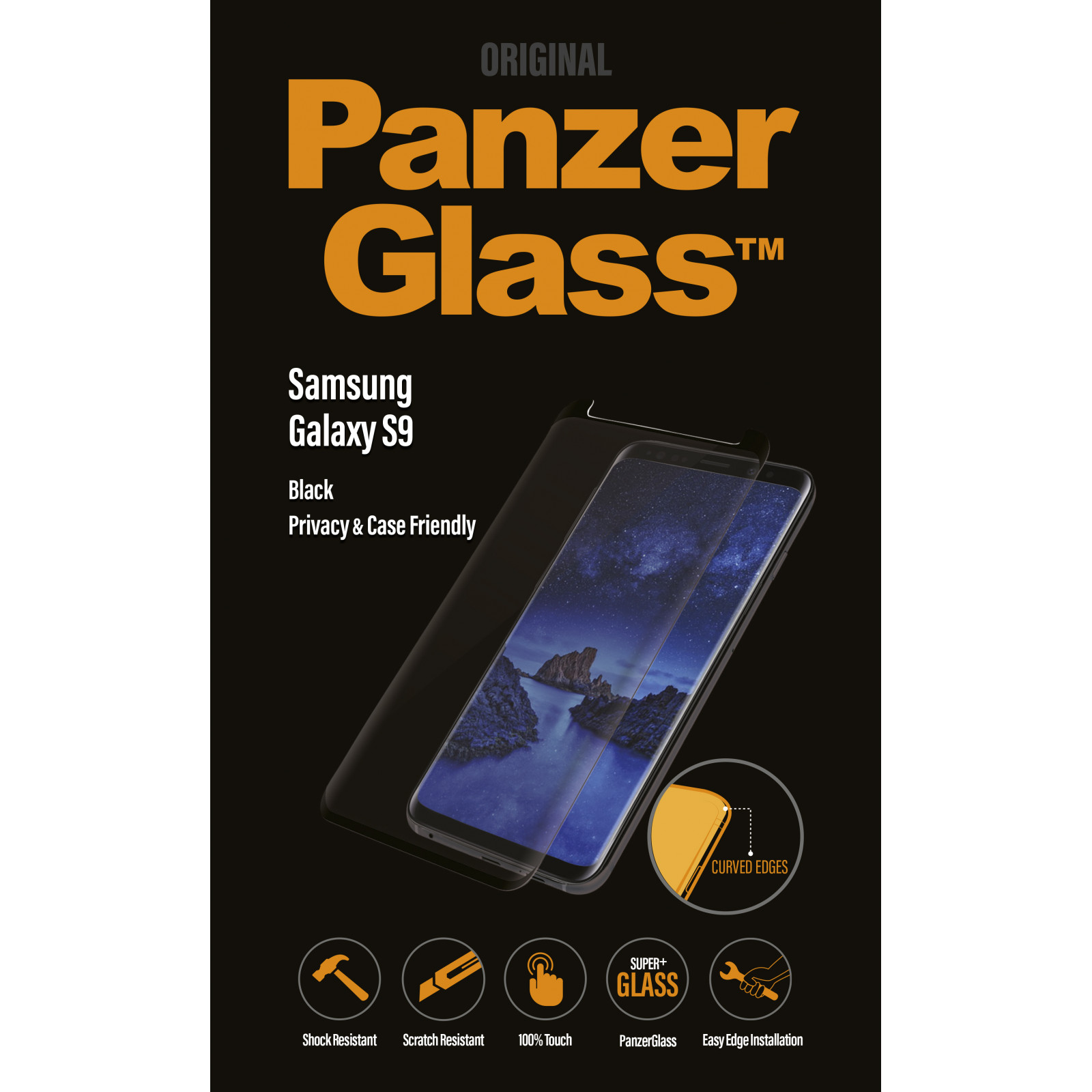 Стъклен протектор PanzerGlass за Samsung Galaxy S9 Case Friendly Privacy Черен/Прозрачен