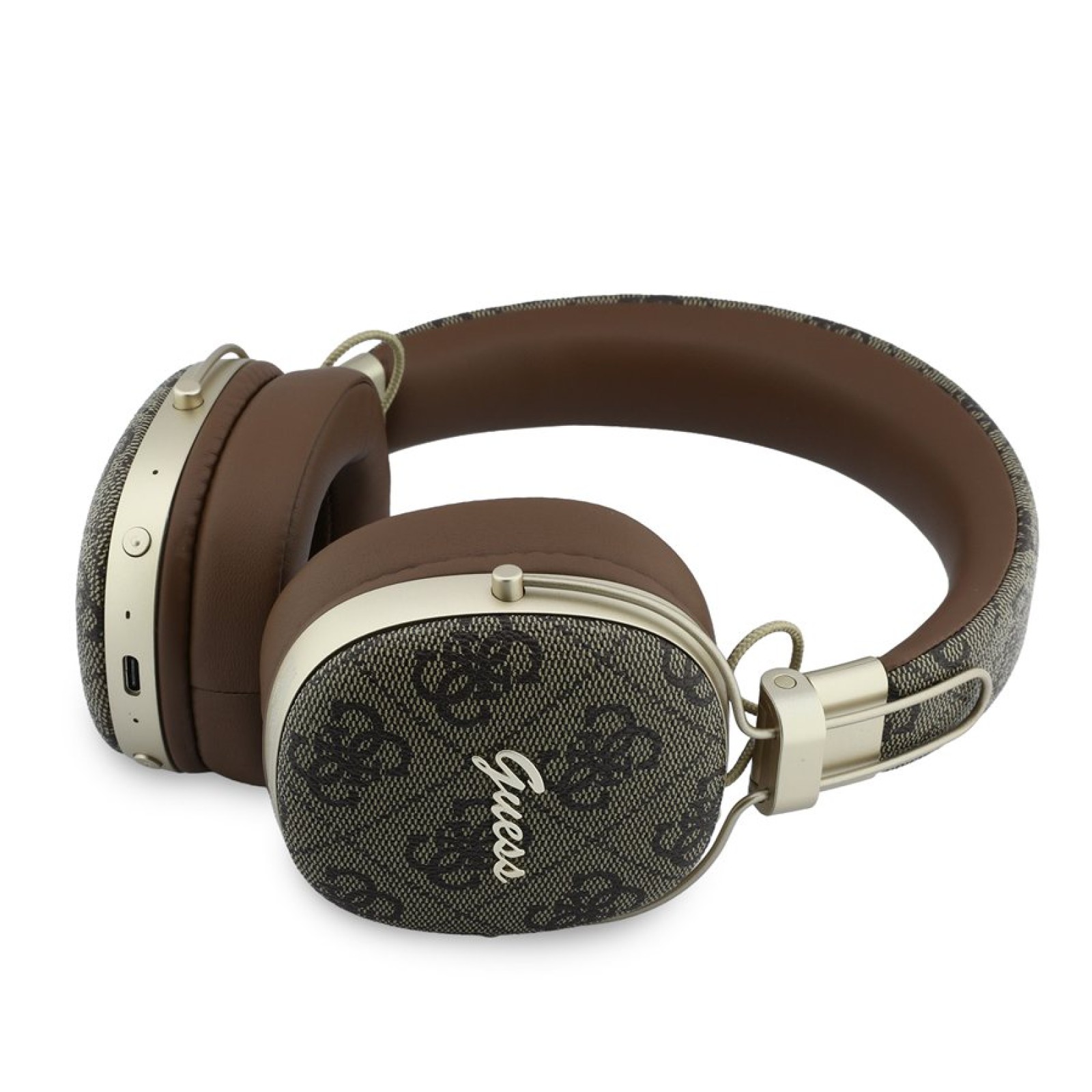 Bluetooth слушалки Guess ENC Metal 4G Script Logo - Кафяви - Bluetooth слушалки | Phoneplay.bg