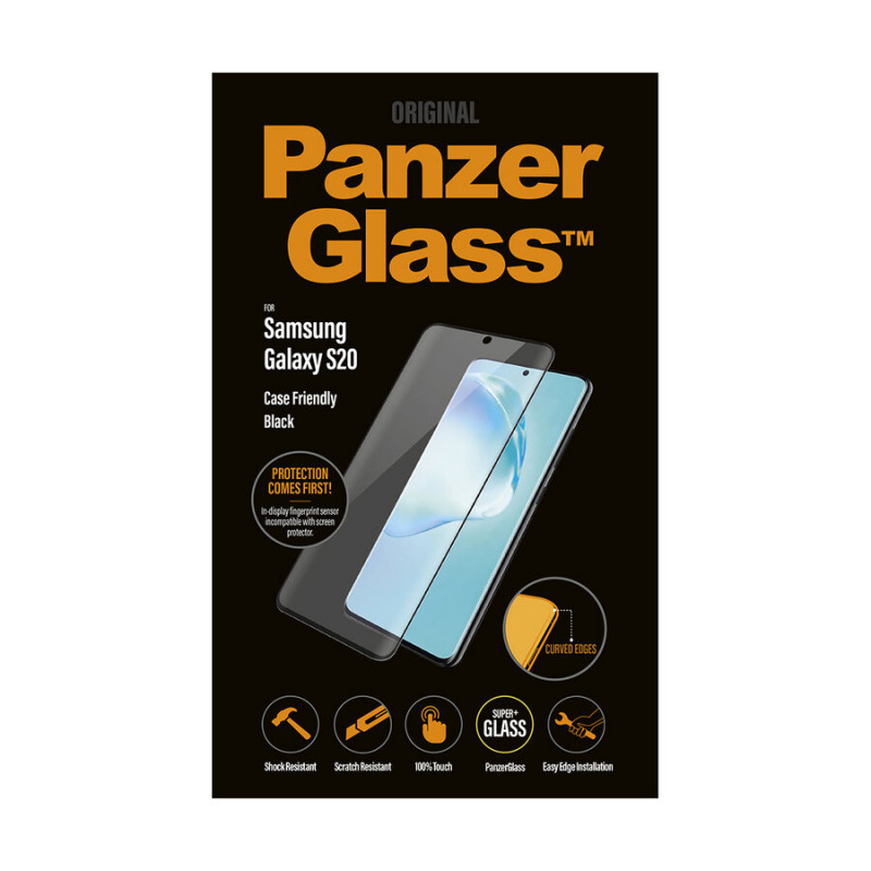 Стъклен протектор PanzerGlass за Samsung Galaxy S20 Case Friendly Черен