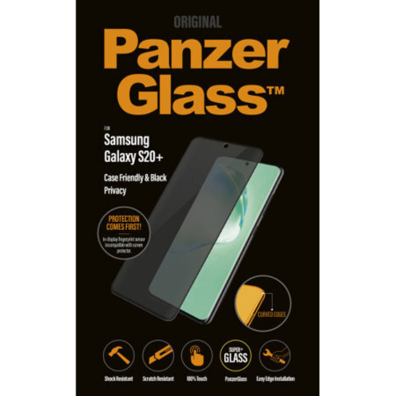 Стъклен протектор PanzerGlass за Samsung Galaxy S20 Plus Case Friendly Privacy Черен