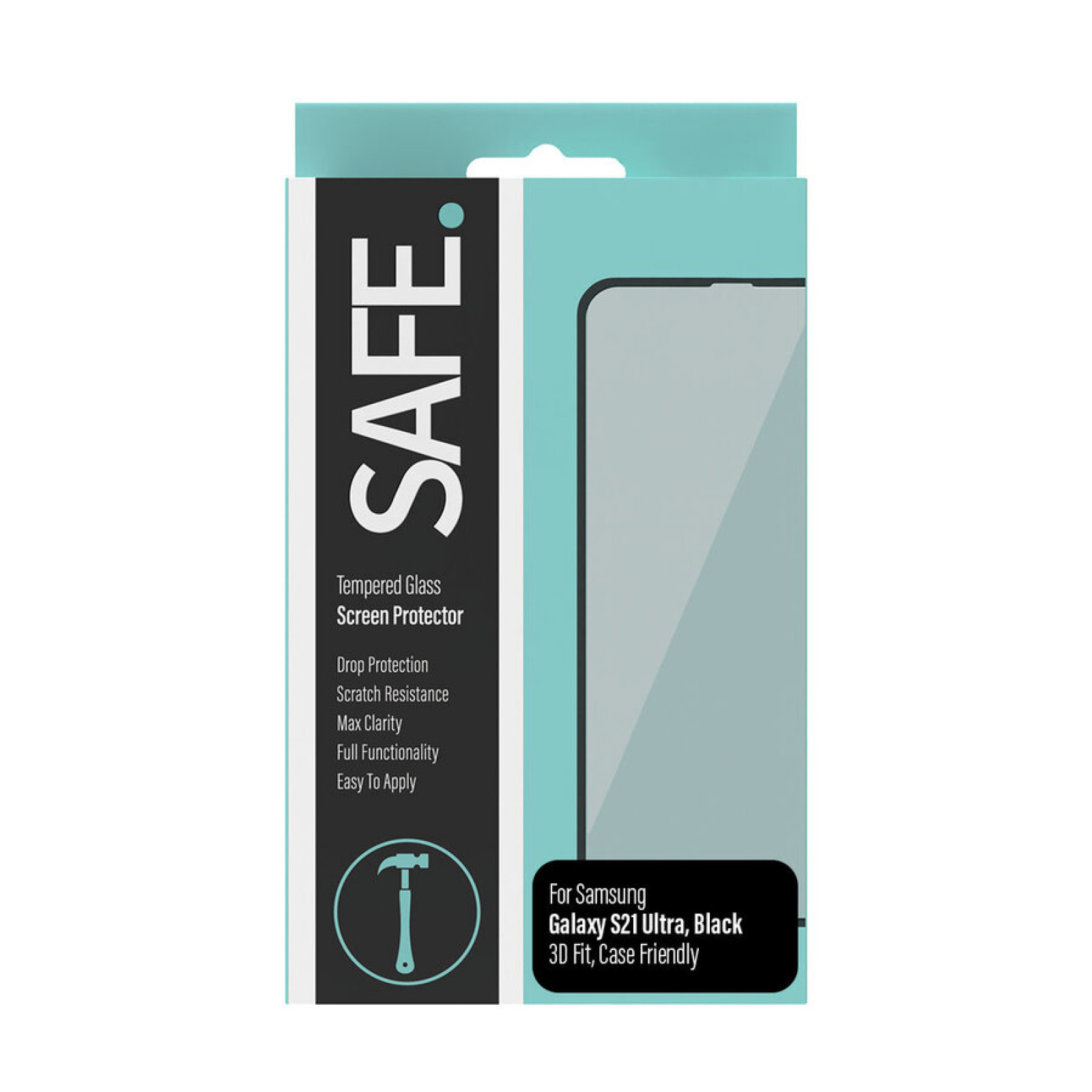 Стъклен протектор Safe. за Samsung Galaxy S21 Ultra Case Friendly FingerPrint Прозрачен