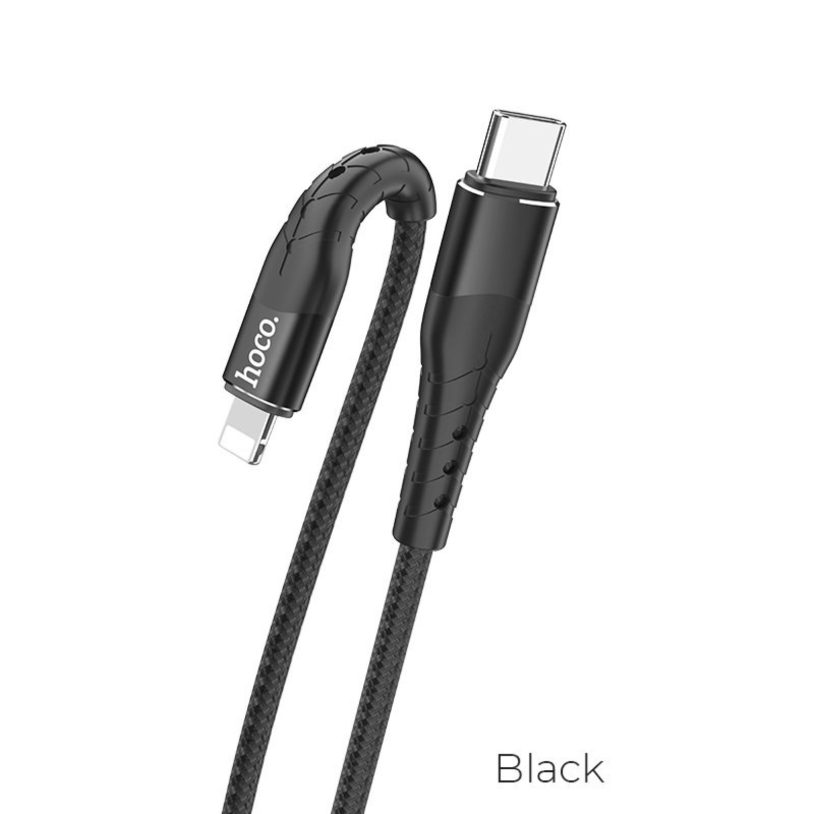 Data кабел Hoco U64 Superior PD charging cable for Lightning- Черен