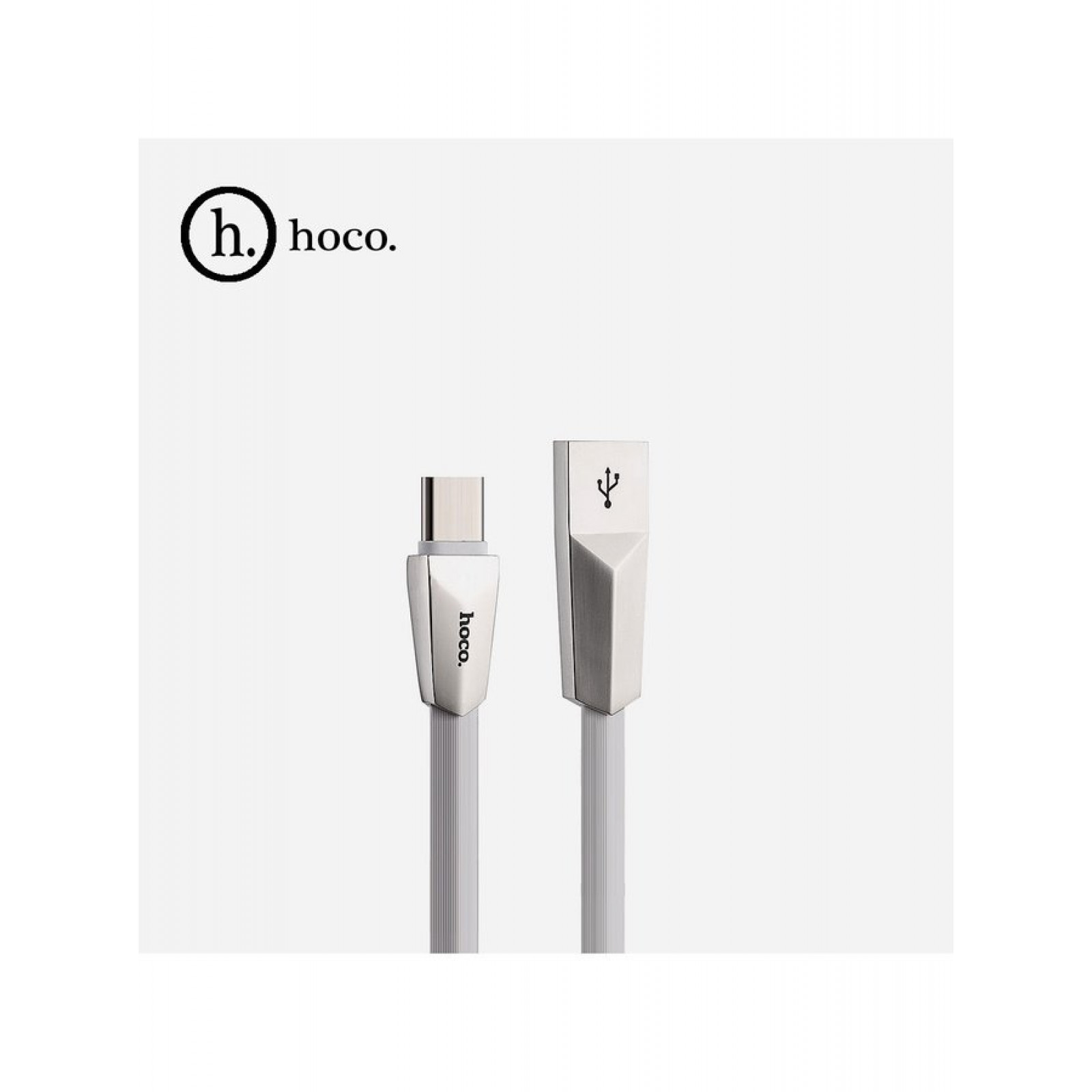 Data кабел Hoco X4 Zinc Alloy rhombus type-c USB Charging Cable- Бял