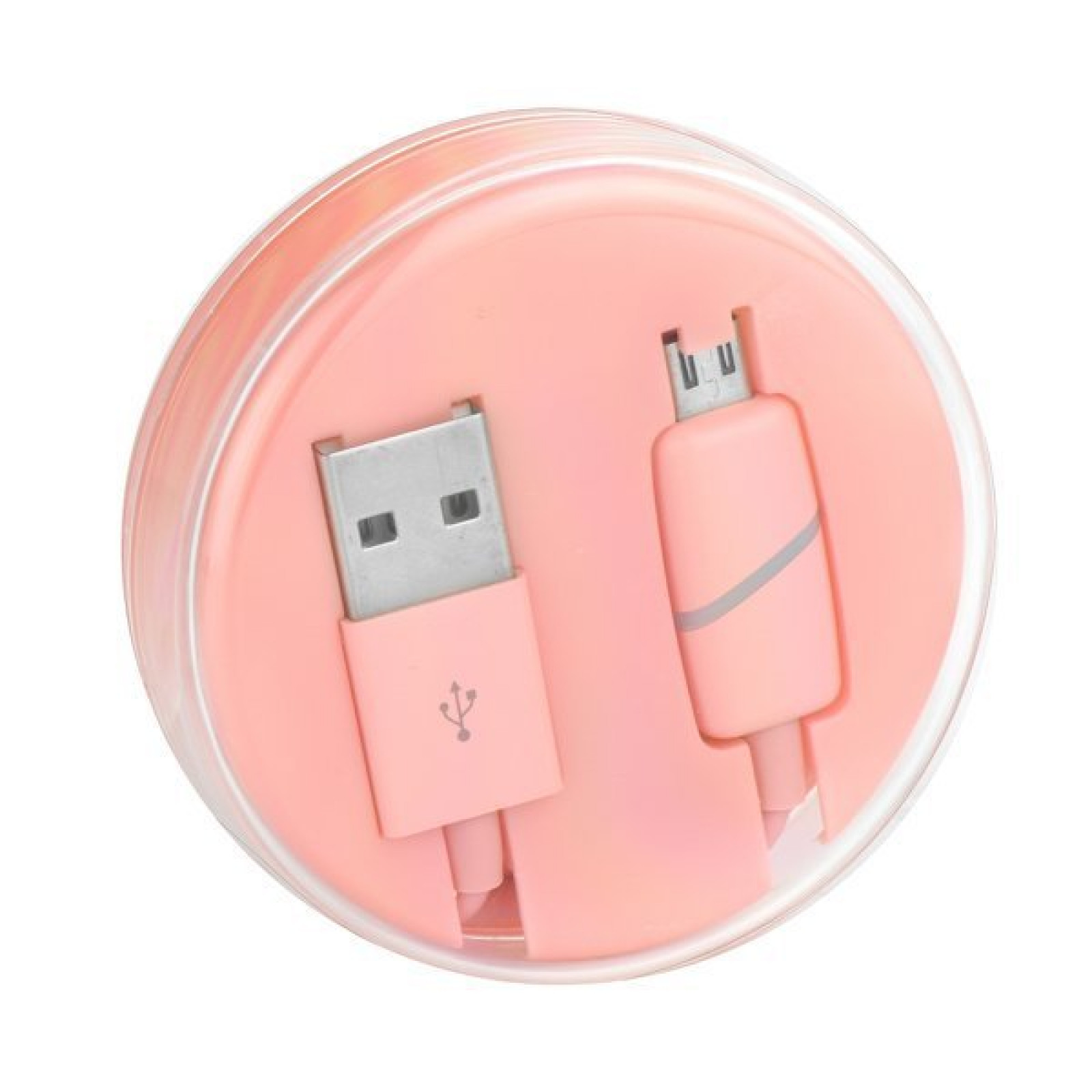 Data Кабел Micro USB BOX Ring Розов