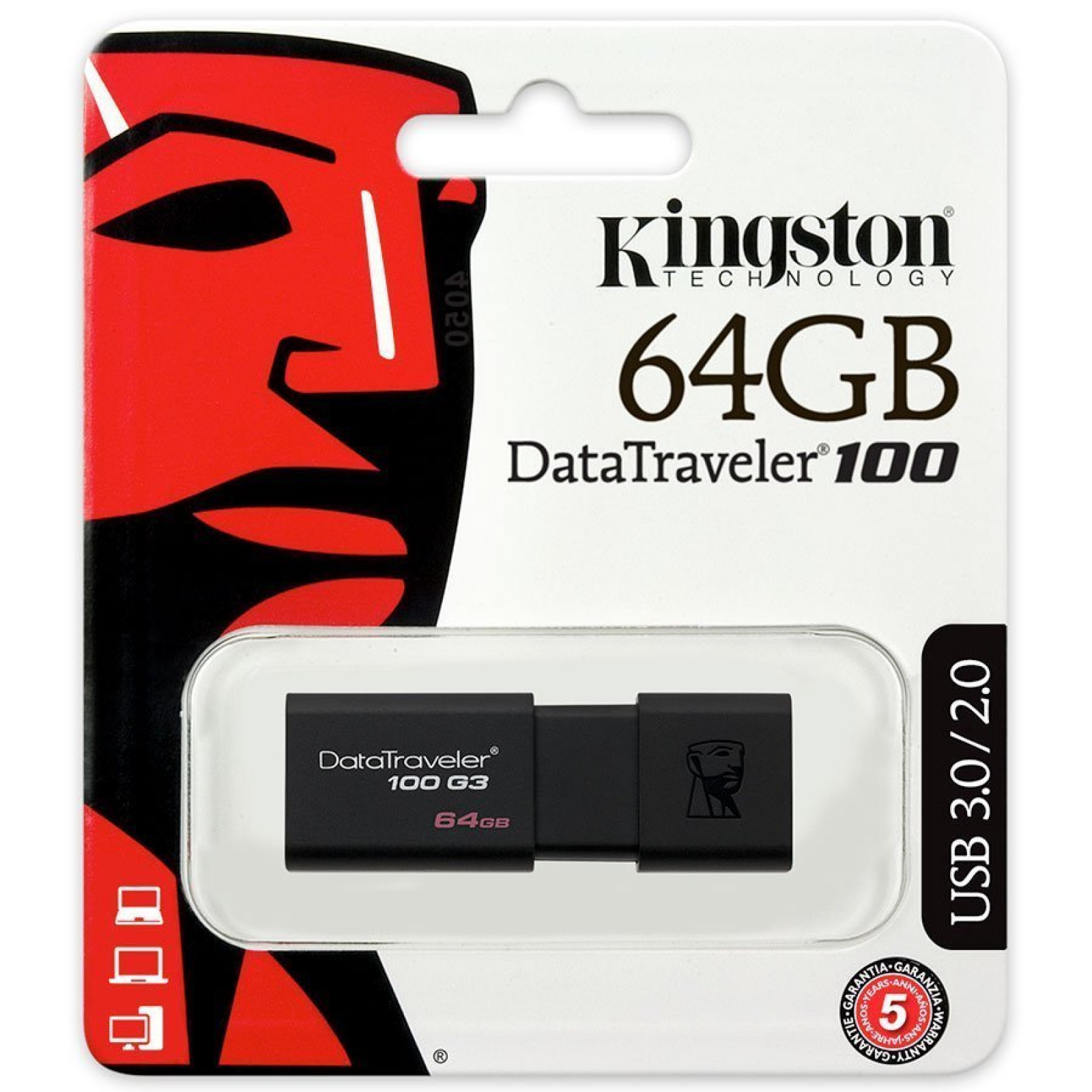 Флашка Kingston DT100G3/64GB Черна